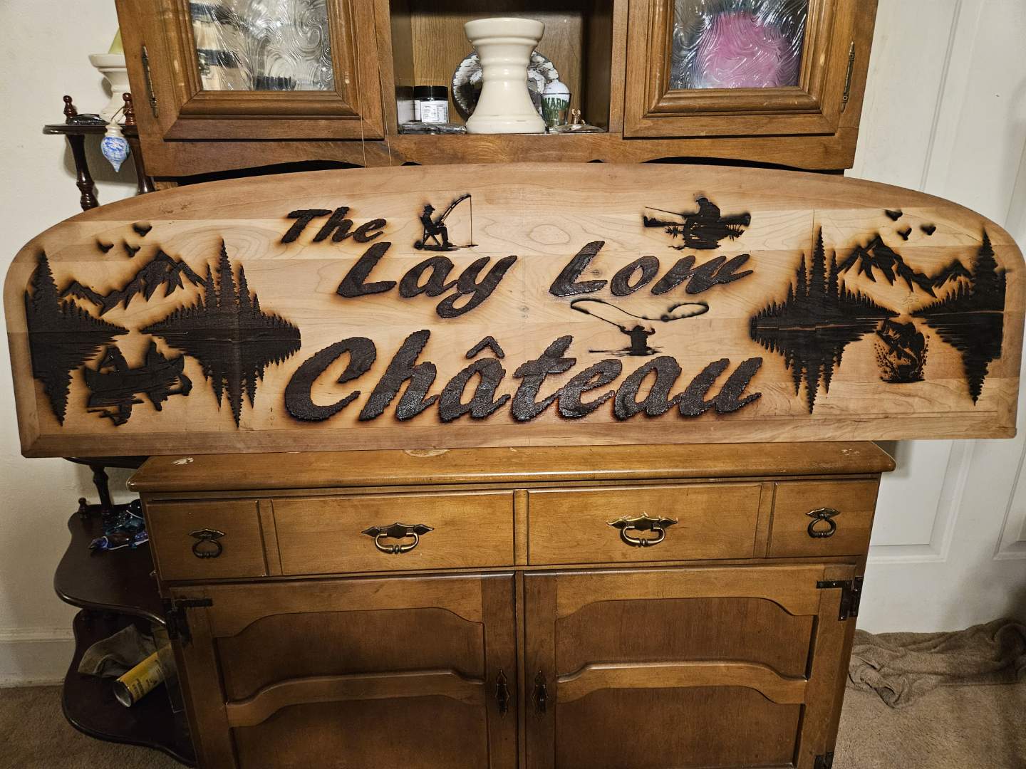 Finished custom engraved wooden sign